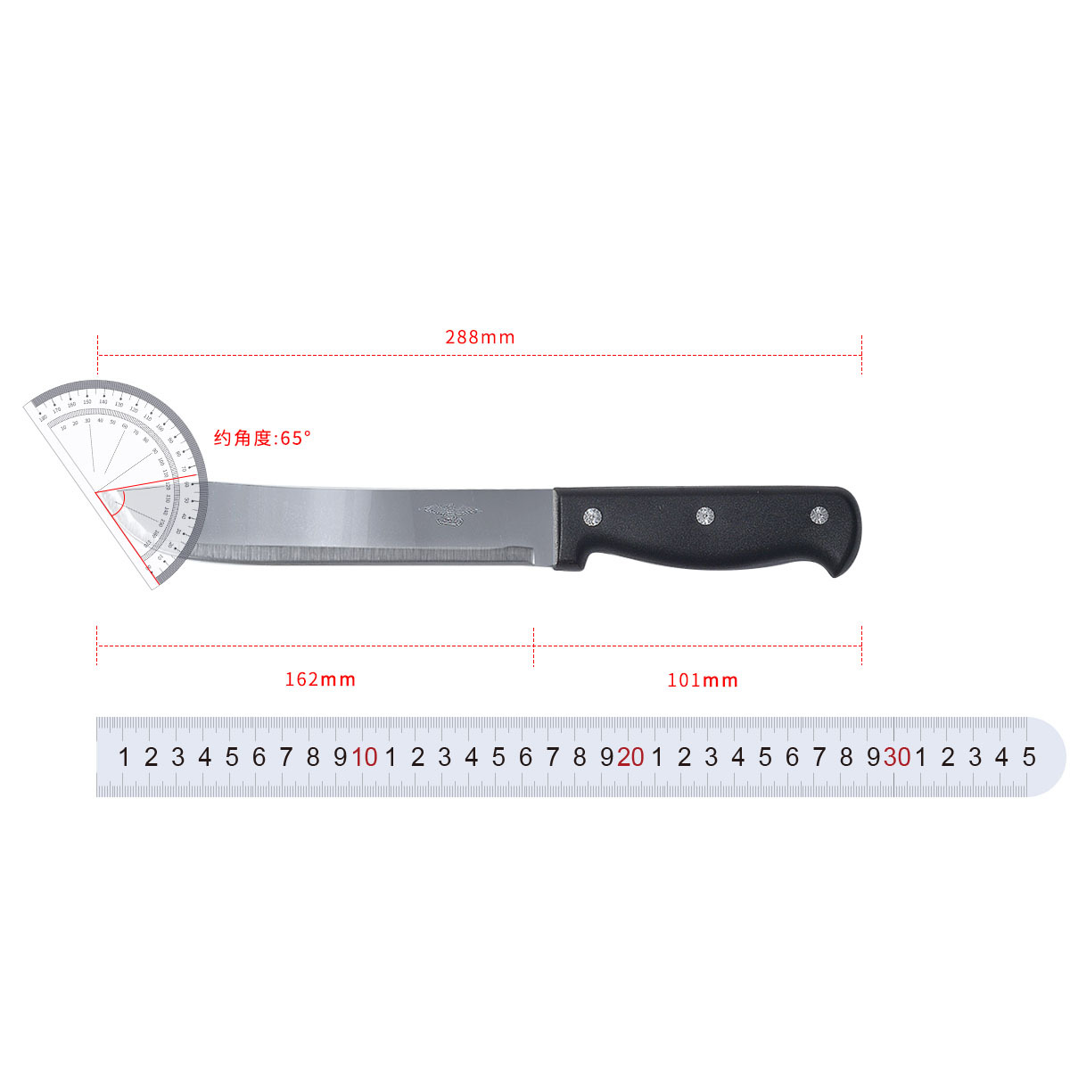 Yangjiang manufacturer wholesale fat-handled chef knives, plastic-handled kitchen knives, multi-purpose kitchen knives, stainless steel butcher knives, and steel blades details Picture