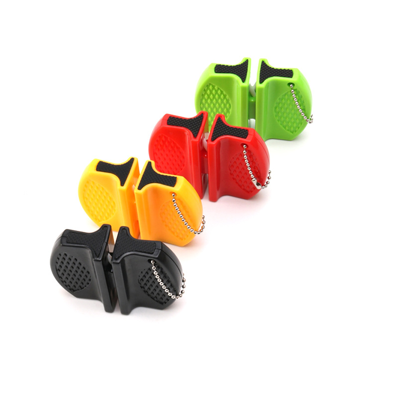 Household small mini knife sharpener type tungsten steel ceramic outdoor portable double-sided knife sharpener kitchen small tools Item Picture