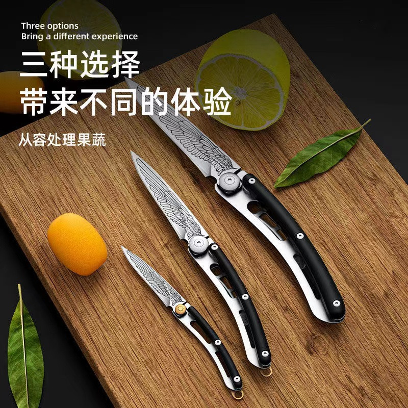 Yangjiang manufacturer's stainless steel folding fruit knife, fruit peeler, multi-functional portable mini knife folding details Picture