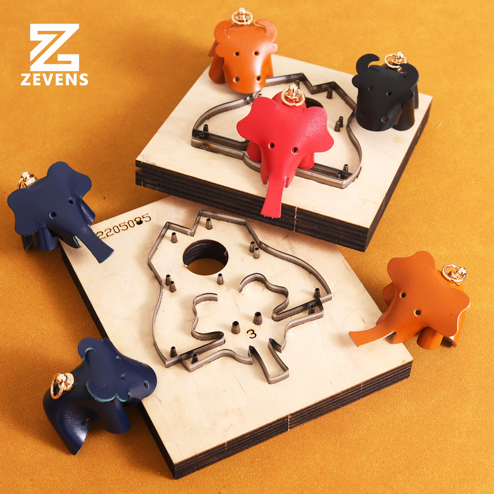 Three-dimensional animal knife mold leather cutting mold, Japanese steel board handmade DIY leather tool 3D cow and elephant full figure