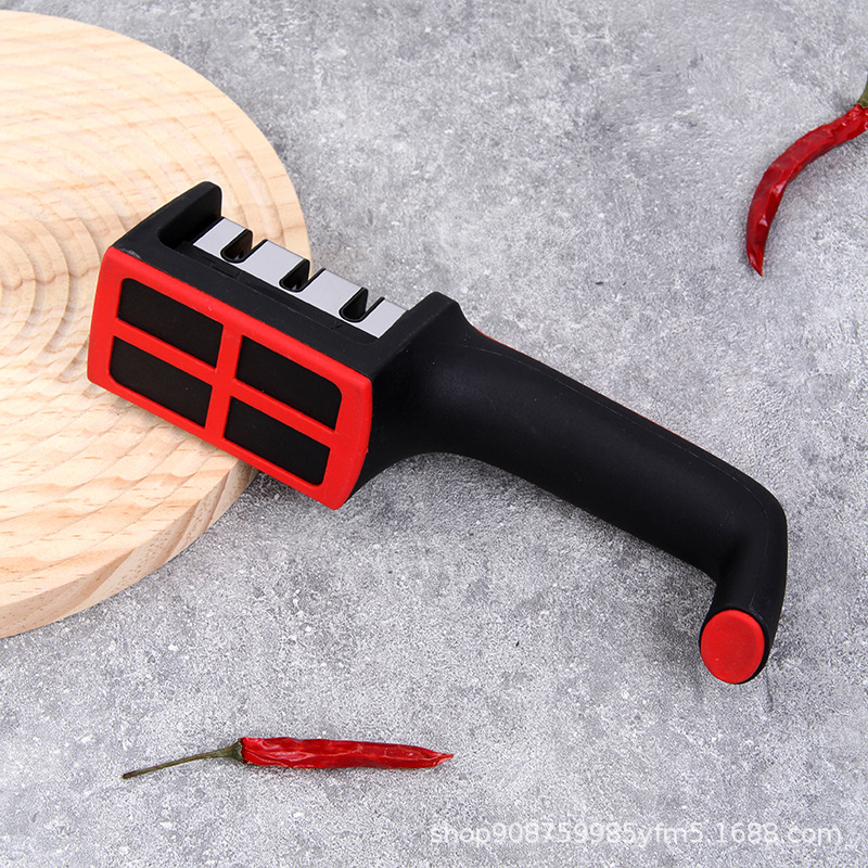Wholesale household quick handheld knife sharpeners, kitchen knife sharpeners, three-section and four-section ceramic stainless steel sharpeners Specification drawing