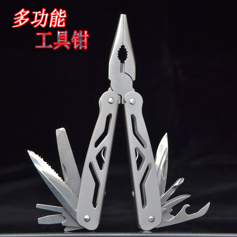 Multi-functional knife pliers, stainless steel folding combination tool pliers, outdoor emergency supplies, family disaster prevention and rescue pliers full figure