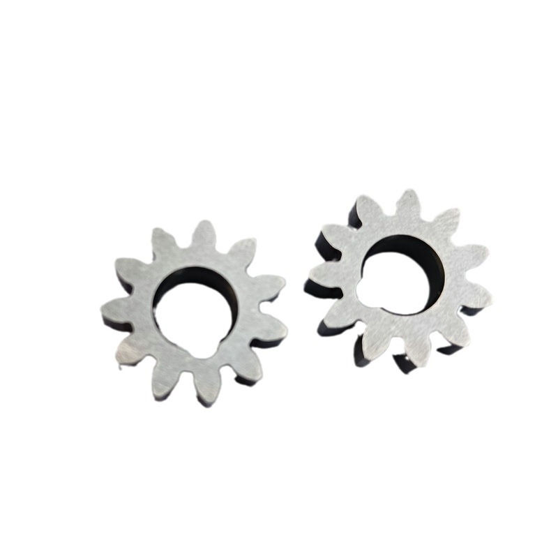 High-precision oil pump gear shaft, non-standard gear with installation holes, four-needle six-wire seam oil pump gear Item Picture