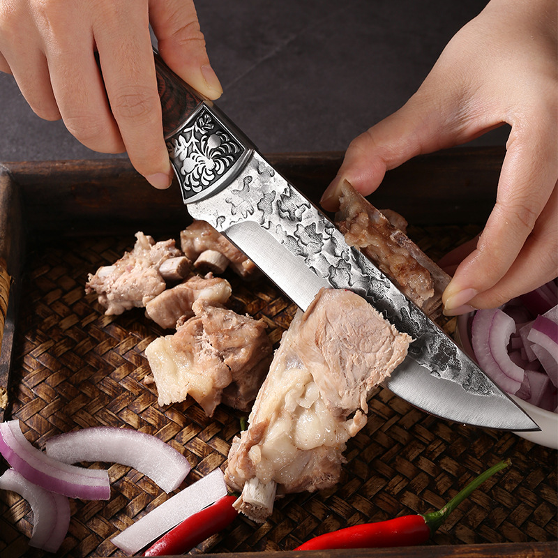 Forged boning knife, sharp Mongolian meat shaving knife, special knife for slaughtering pigs, cattle and sheep, household stainless steel outdoor knife details Picture