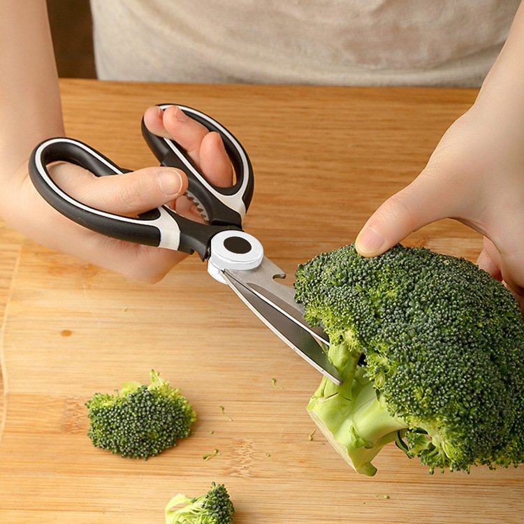 Fish bone panda scissors, multi-functional stainless steel powerful duck, fish and chicken bone scissors, food scissors, kitchen walnut picking scissors details Picture