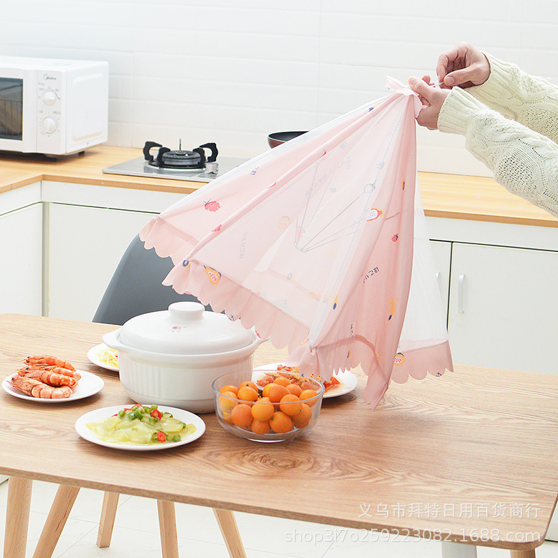 Fashionable foldable meal covers, table covers, insect-proof food covers, household vegetable covers, factory direct sales, can be printed with logo Specification drawing