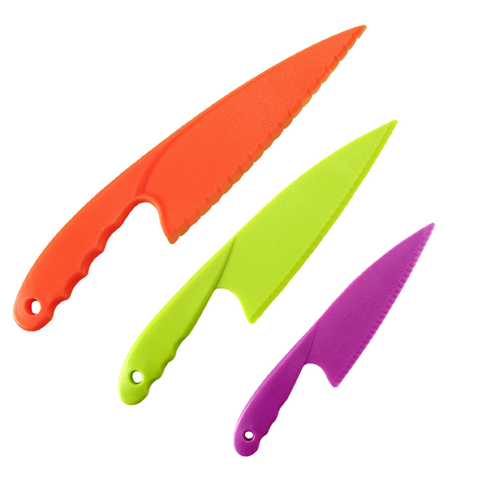 Wholesale of best-selling children's plastic fruit knives, birthday cake trays, cheese dessert knives and bread knives on Amazon full figure