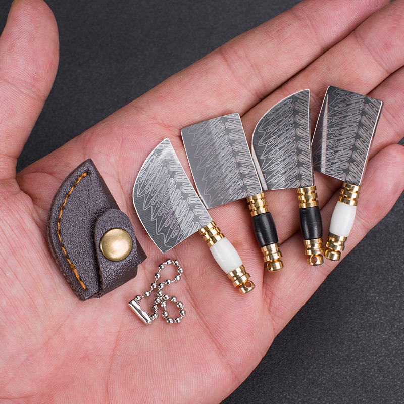 Laser Malaysian-patterned package opening, mini knife, sharp colored wood, portable keychain pendant, package opening and box opening full figure