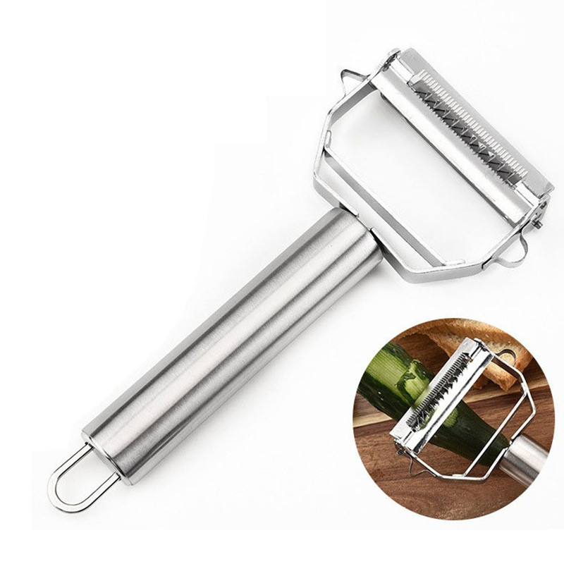 Stainless steel multi-functional double-head grater and peeler 304 kitchen tool three-in-one fruit and vegetable peeler Item Picture