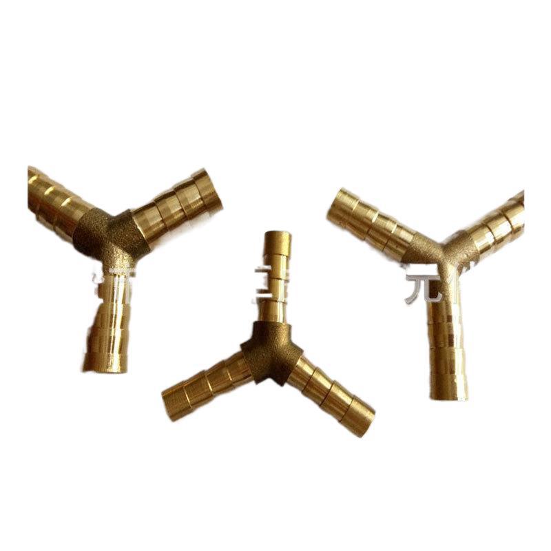 Brass herringbone three-way gas tower Y-type gas tower copper three-way air pipe three-way quick connector 19/16/14 Item Picture