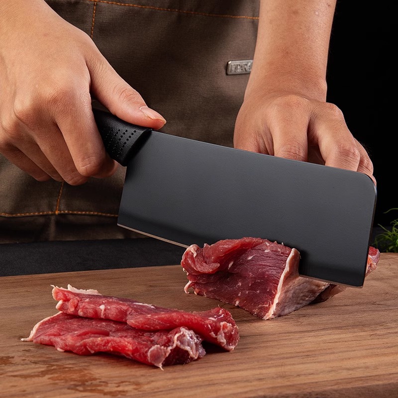 Kitchen knives, household knives, meat slicing knives, fruit knives, ladies' knives, kitchen black-edge kitchen knives, chef knives, factory direct sales details Picture