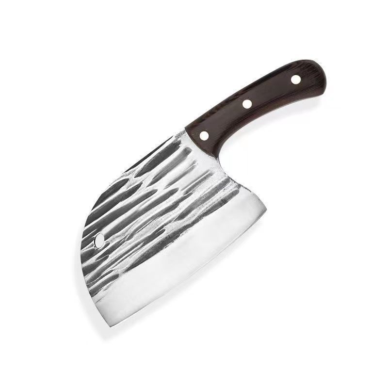 A household kitchen knife with a round head, 3.0mm thick high-carbon steel ABS wood-like explosion-proof handle, suitable for both bone and meat cutting Item Picture