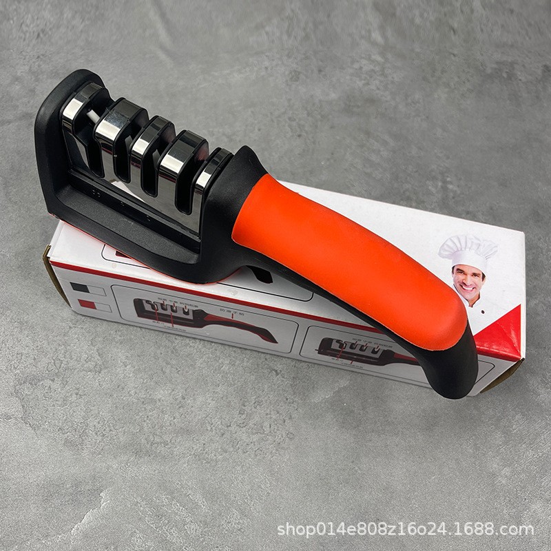 Yangjiang multi-functional household four-stage knife sharpener, stone rod three-stage quick travel knife sharpener wholesale details Picture