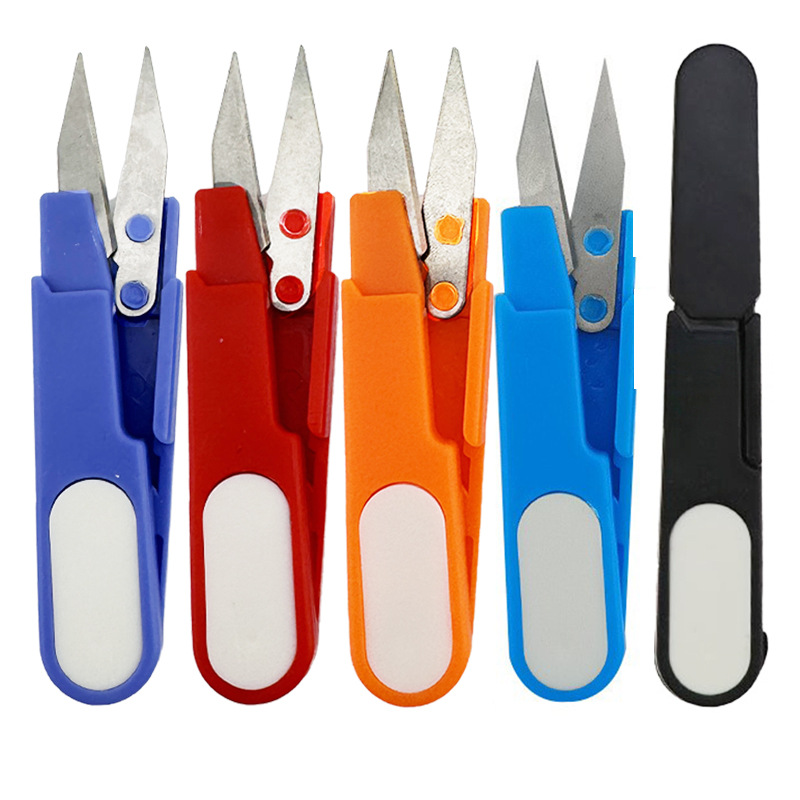 Creative home U-shaped fishing line scissors with lid, small scissors, fishing line scissors, lead shears, cap yarn scissors undefined