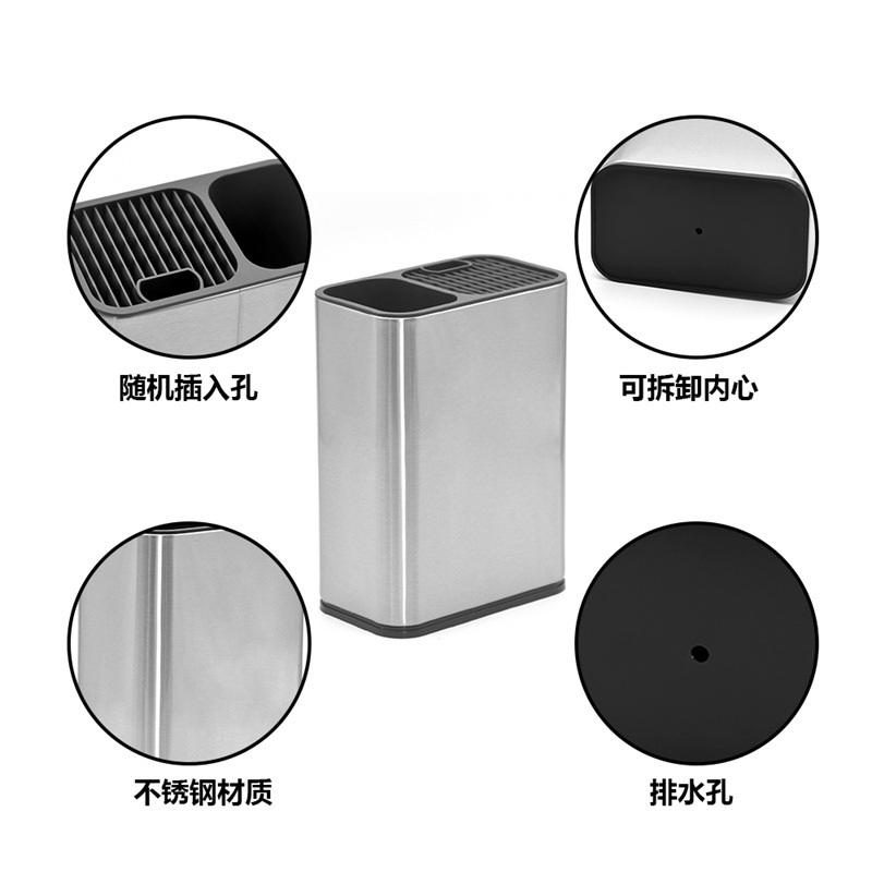 Cross-border in-stock stainless steel knife rack, knife holder, storage rack, kitchen storage rack knife block holder details Picture