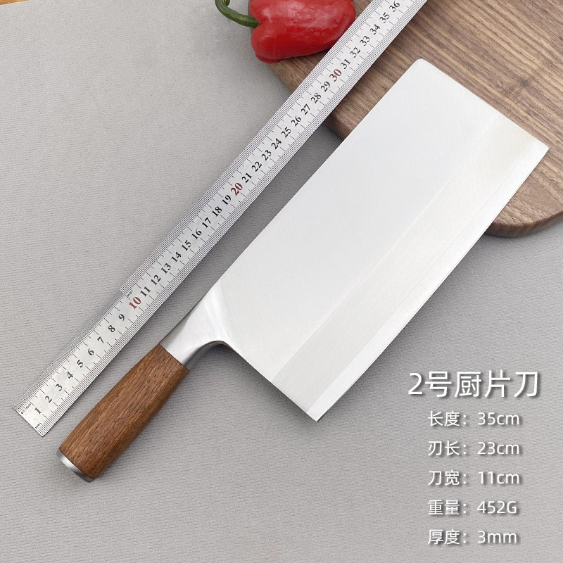 Household kitchen knives, hotel knife, Yangjiang kitchen knife manufacturer, stainless steel chopping knife, vegetable and meat chopping knife, rosewood round wooden handle details Picture