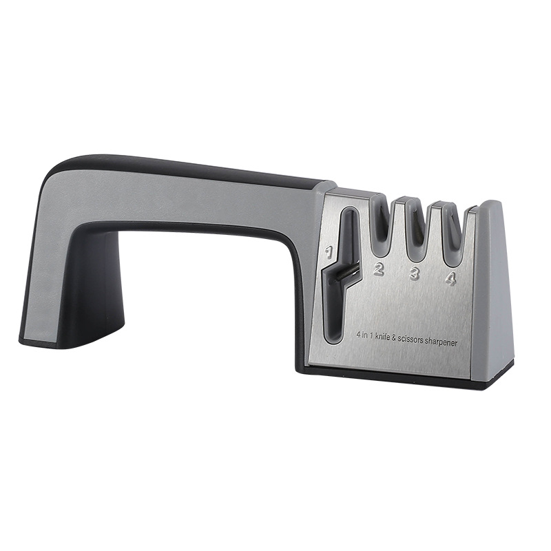 Four-in-one sharpening tool, a quick household multi-purpose four-section sharpening tool that can sharpen scissors, manual fixed-angle whetstone Item Picture