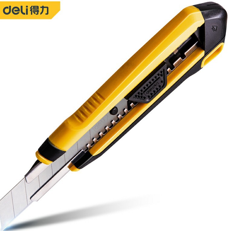 Deli Tools Large utility knife 18mm wallpaper knife Office express unpacking portable wholesale industrial wallpaper knife Item Picture