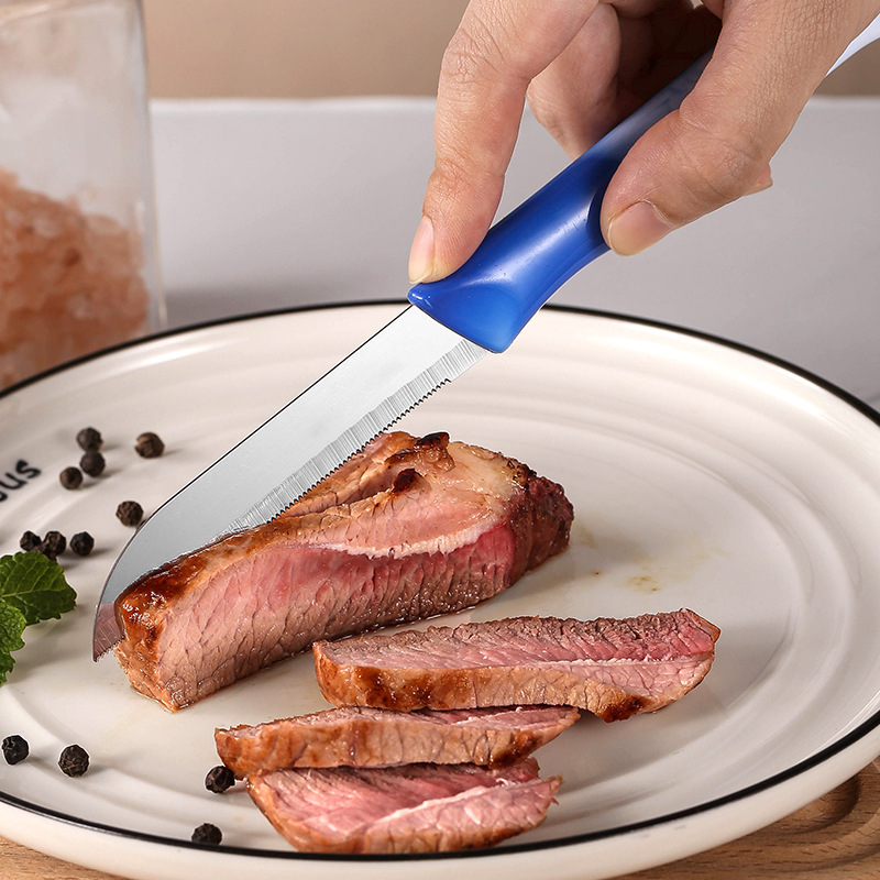 Fruit knife kitchen knife set, household fruit knife, dormitory student stainless steel portable sharp steak knife Specification drawing