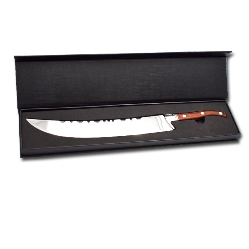 Professional-grade stainless steel wooden-handled champagne knife, a light luxury Western-style wine opening knife Item Picture