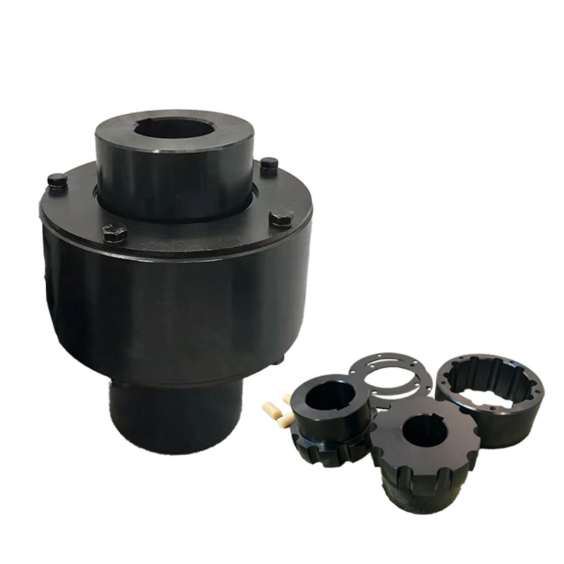 lz elastic pin coupling with high torque, 45 forged steel gear, nylon rod middle sleeve, ZL cancelled gear coupling Item Picture