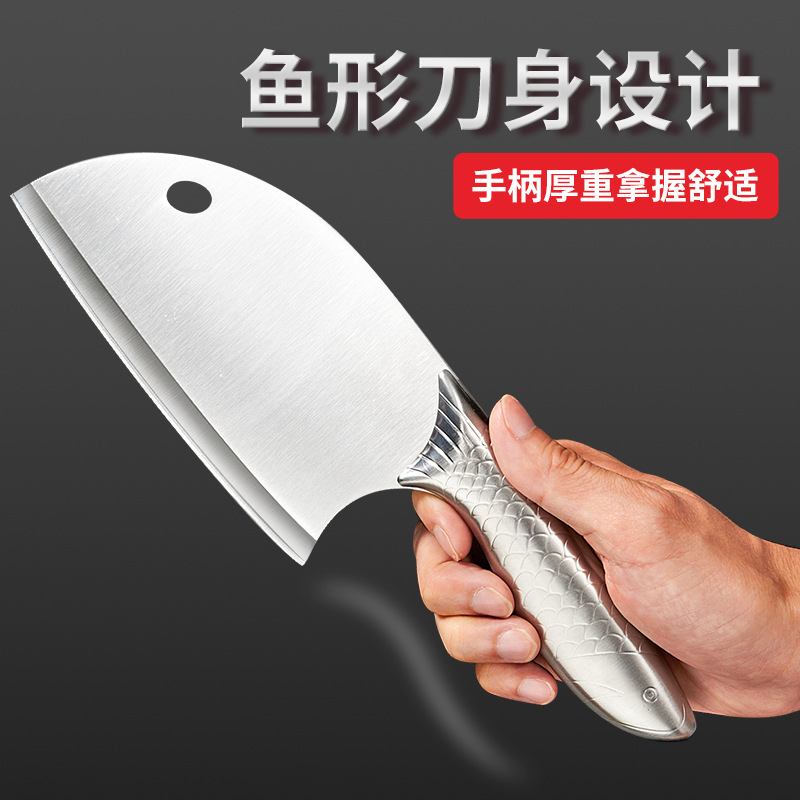 Kitchen knife, household slicing knife, sharp fruit knife for peeling fruits, cutting meat and vegetables, stainless steel all-steel knife for killing fish details Picture