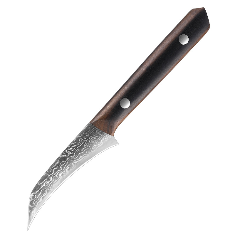 In-stock cross-border trade Damascus steel fruit knives, elbow knives, small peelers, kitchen multi-purpose knives, fruit cutting knives Item Picture