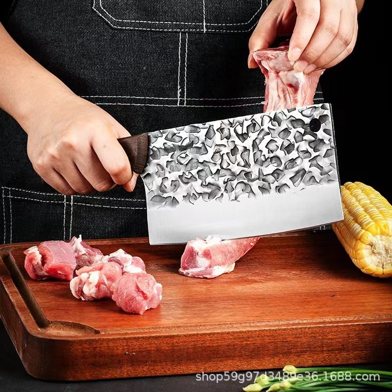 "20-yuan street stall style hand-forged stainless steel knives, sharp kitchen knives and bone-cutting knives in stock details Picture