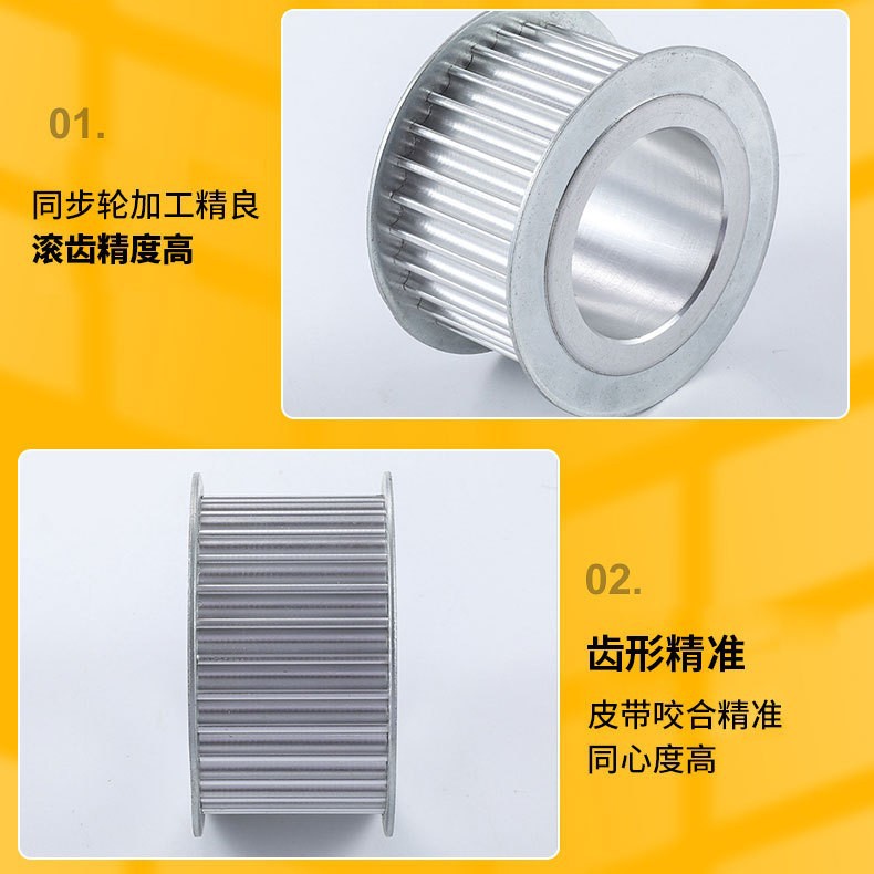 HTD8M synchronous pulley, precision non-standard aluminum alloy oxidation, 45 steel blackened/galvanized and other metal pulleys Specification drawing