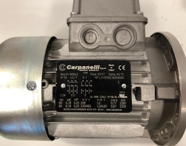Italian CARPANELLI three-phase motor 56L/4-SO M56b4 motor 63L/4-IE2-SO full figure