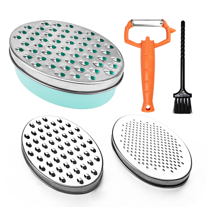 Kitchen stainless steel box grater, multi-functional vegetable cutter with storage box, grater, a kitchen wonder Item Picture