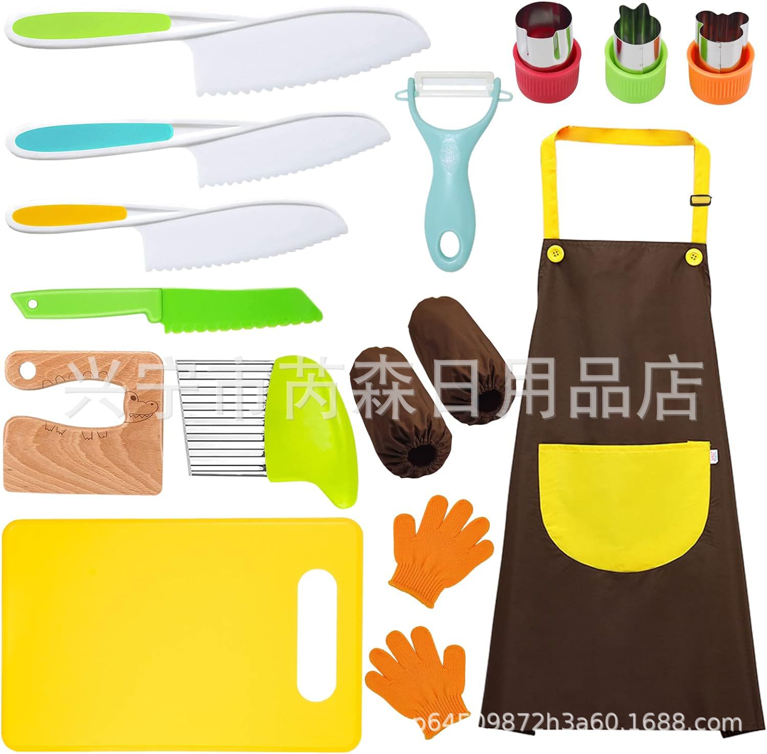 Children's knife sets, chopping board knives, toy wooden knives, early education children's plastic fruit knife sets details Picture