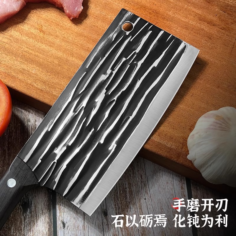 Household sharp forged internet-famous knife, high-carbon steel hand-hammered cutting knife, meat slicing knife, traveling lady's knife Specification drawing