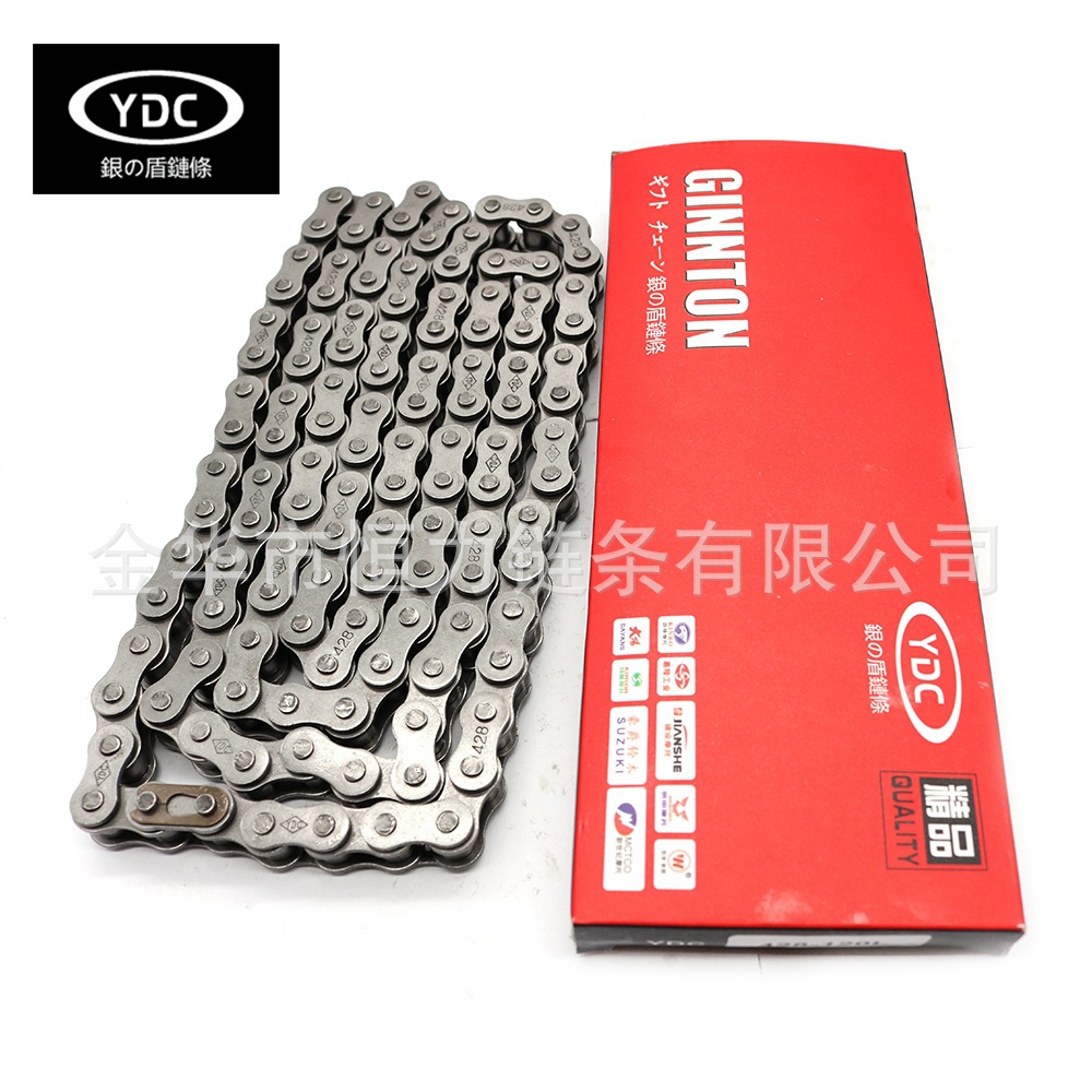 Factory direct supply of 428 Silver Shield precision roller chain motorcycle chain transmission mechanical chain Item Picture