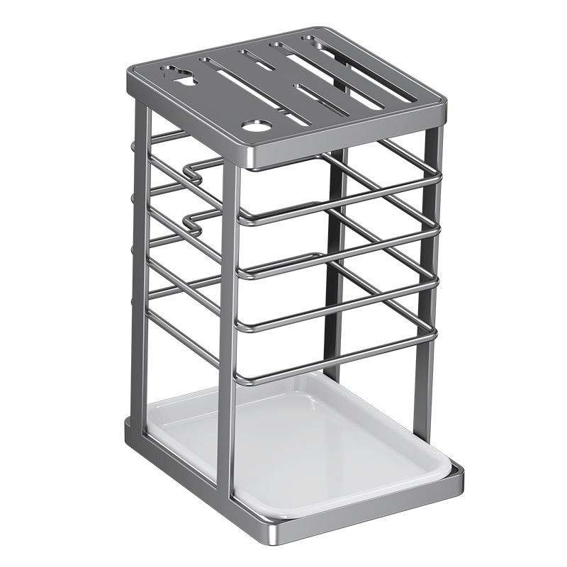Cross-border multi-functional knife rack, carbon steel countertop, knife storage rack, peeler, scissors, hook, draining rack, wall-mounted Item Picture