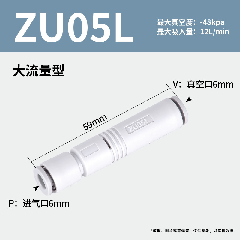 ZU series vacuum generator SMC type straight tube vacuum generator ZU05S ZU07S ZU05L ZU07L undefined