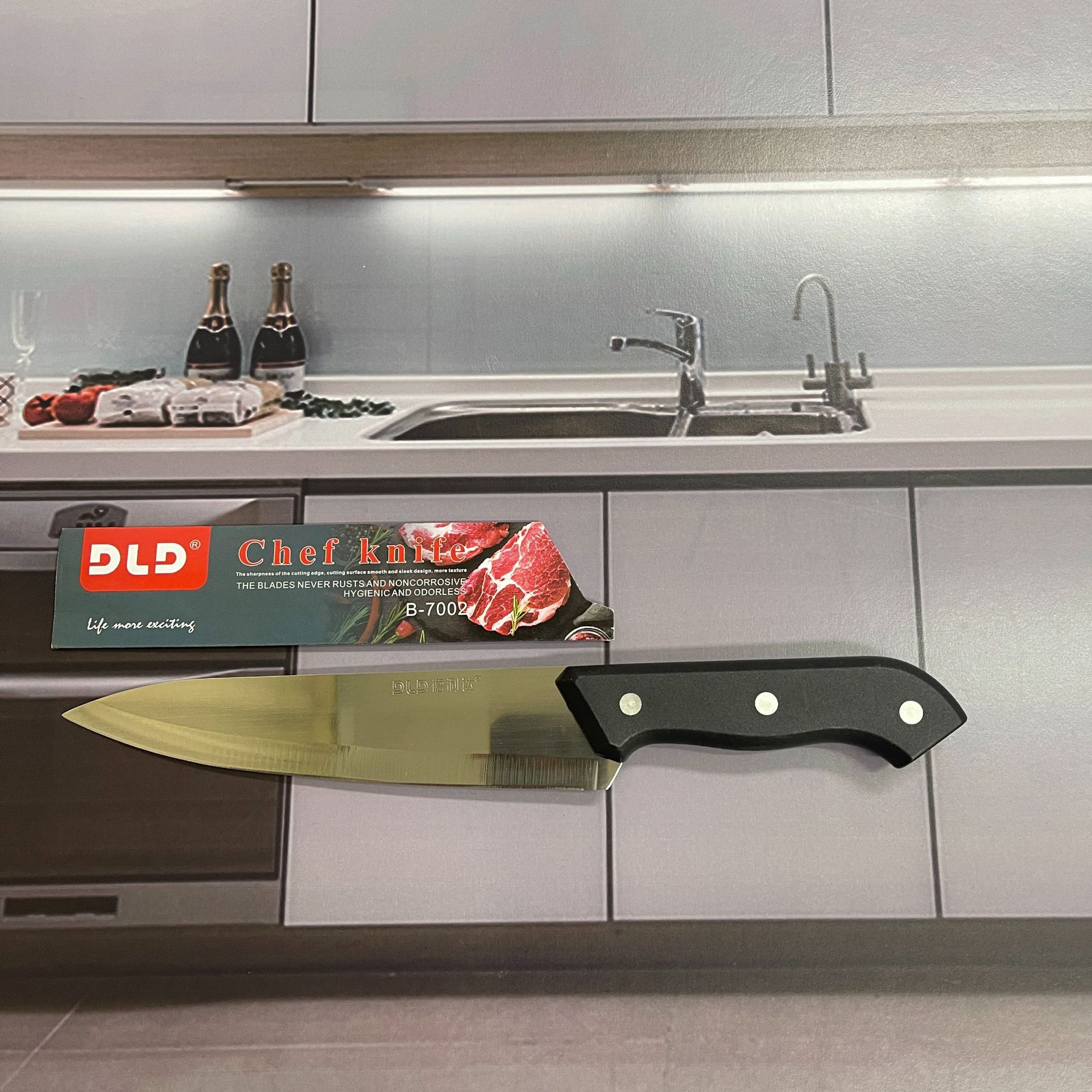 Kitchen knife set, stainless steel knife set, blister packaging, household kitchen vegetable and meat cutting knife combination set Specification drawing