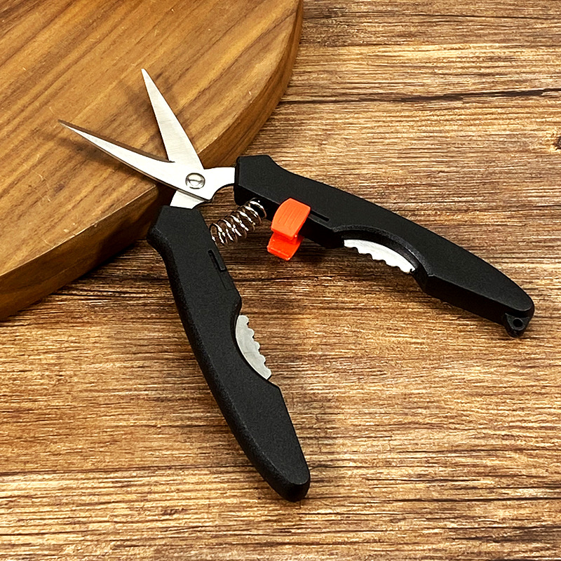 Stainless steel crab claw scissors, lobster scissors, special tools for eating hairy crabs, crab claw clamps, multi-functional spring scissors for kitchen and household use details Picture