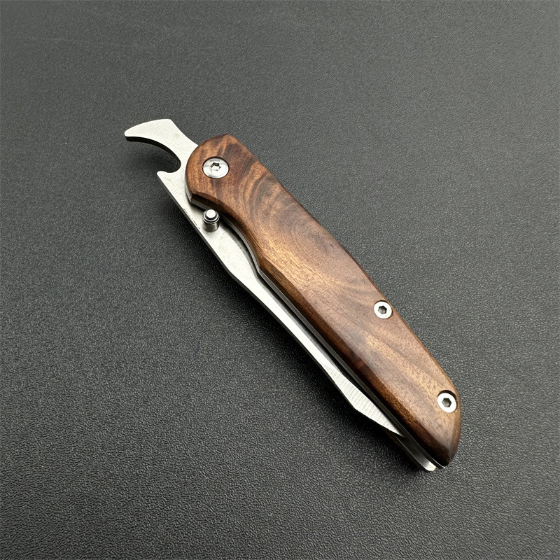 Stainless steel folding knife, sharp and high-hardness folding knife, outdoor portable multi-functional knife, bottle opener knife, fruit knife Application Scenario