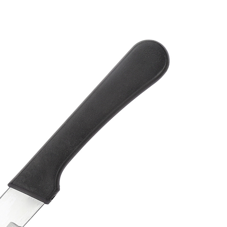 Plastic handle, wooden handle, round head, stainless steel table knife, household steak, Western cuisine knife, serrated knife, fruit cutter Specification drawing