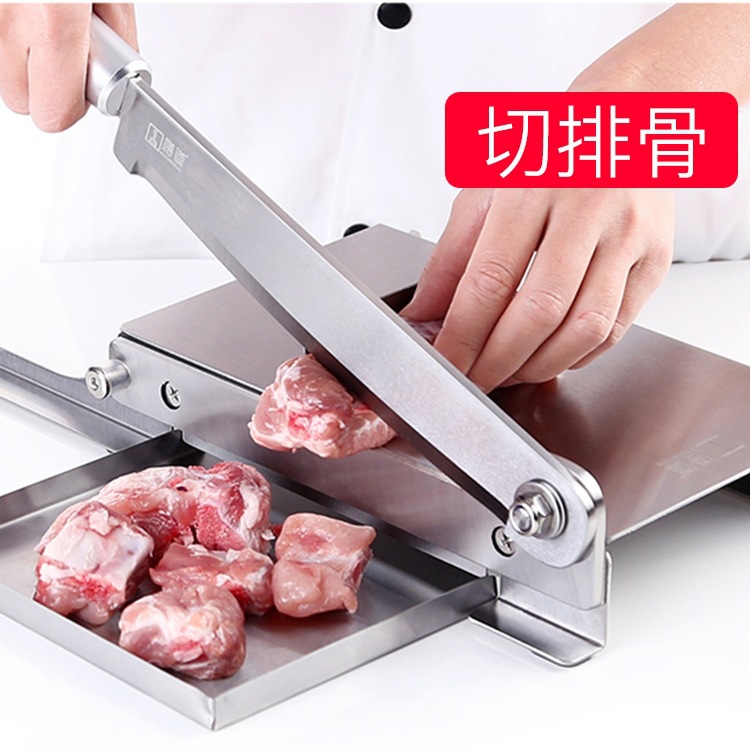 Household guillotine bone cutting machine for cutting pork ribs and chicken, commercial guillotine cutting machine for cutting cooked food and beef jerky, and guillotine slicing machine for Chinese medicinal materials details Picture