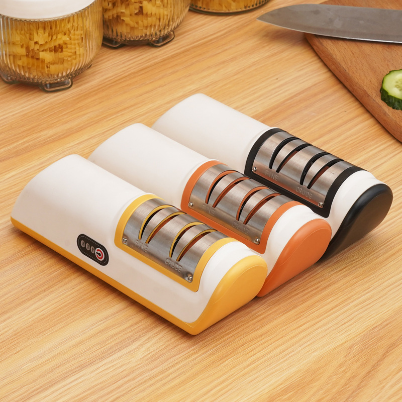 New electric knife sharpener, household whetstone, kitchen small tools, knife sharpening wonder, rechargeable small and fast knife sharpener Application Scenario