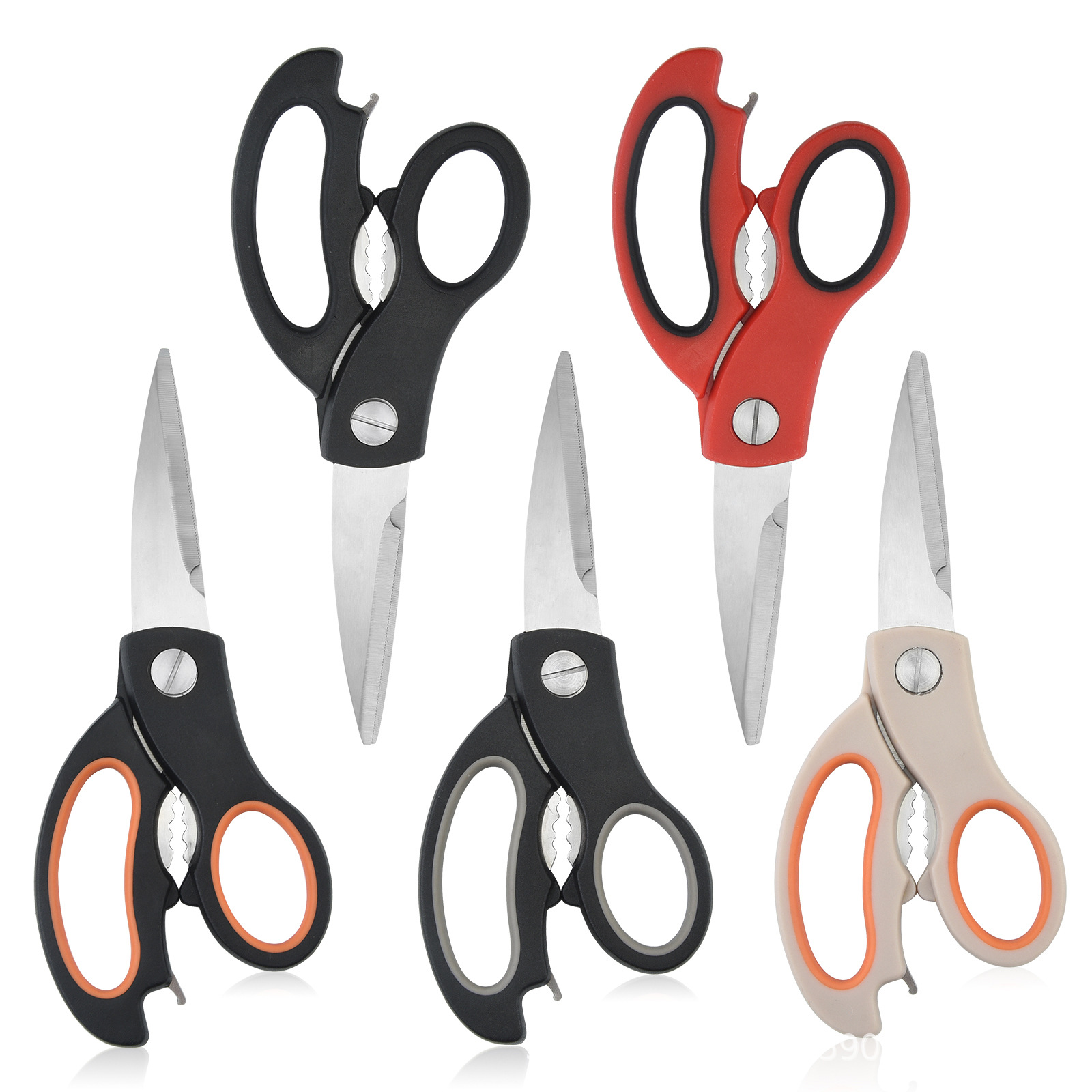 Kitchen stainless steel multi-functional chicken bone scissors, fish and meat killing, vegetable scissors, household tools, and household scissors are available in stock full figure