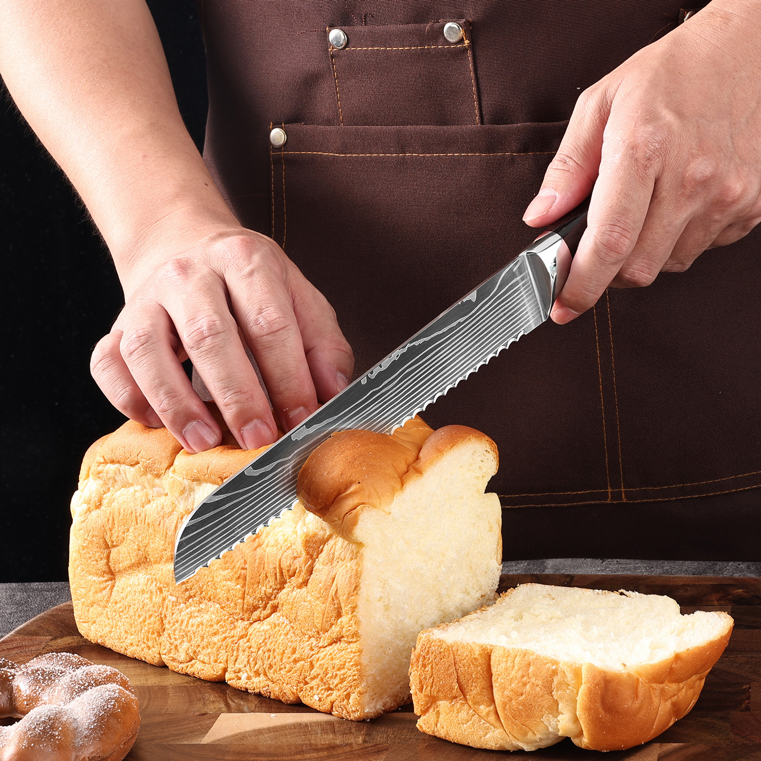 Hot-selling set knives, kitchen knives, household Damask pattern set knives, chef knives. Wholesale and direct sales from Yangjiang knife manufacturer Application Scenario