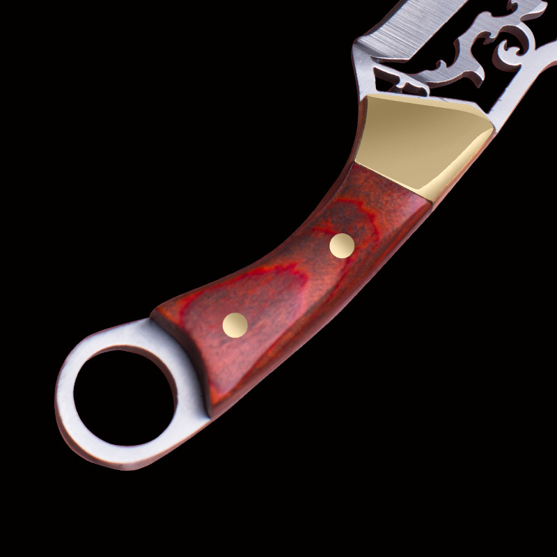 Mini knife for opening packages with hollowed-out design, sharp color wood, miniature portable keychain pendant, small knife for opening packages and boxes Application Scenario
