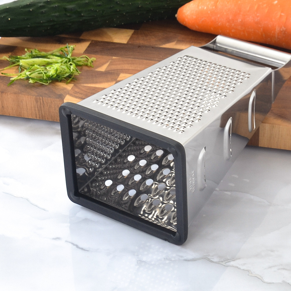 Cross-border stainless steel grater, household 4-sided vegetable and potato slicer, multi-functional vegetable slicer, kitchen grater Specification drawing