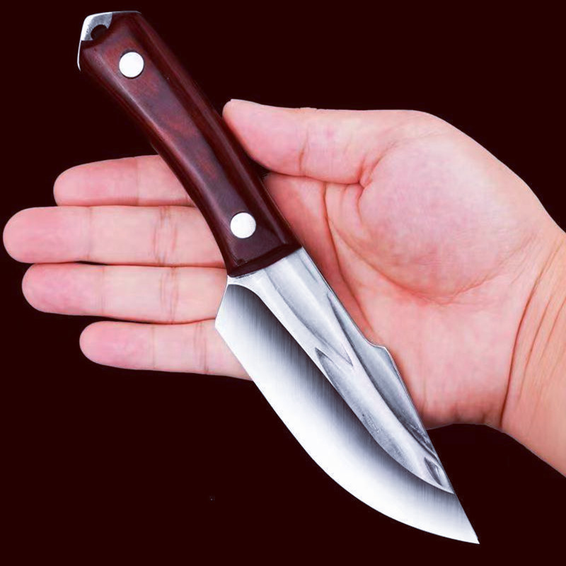 Mongolian meat knife, forged hand-held meat knife, high manganese steel Enke meat knife, hand-pulled meat, steak, and meat cutting knife full figure