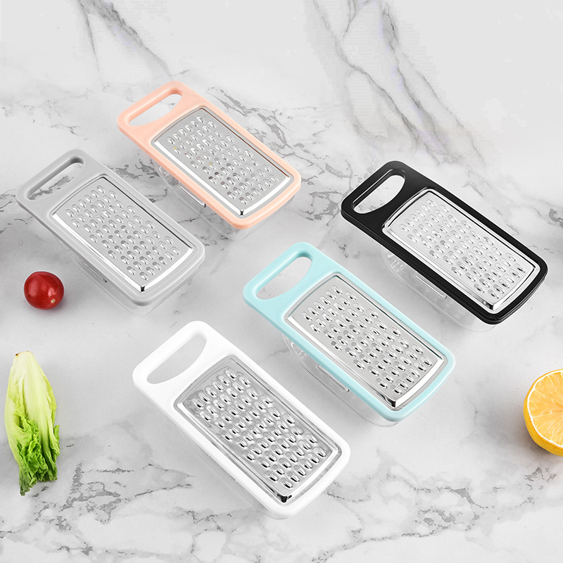 Cross-border multi-functional grater, slicer, grater with base box, stainless steel grater, stainless steel ginger grater details Picture