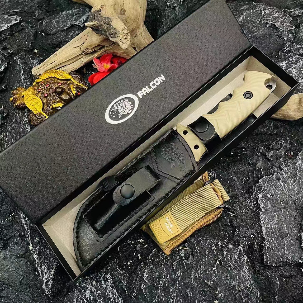 The new Xiongying No.1 high-hardness forged outdoor multi-functional collectible knife for beachcombing, mountain climbing, survival and household fruit knife undefined