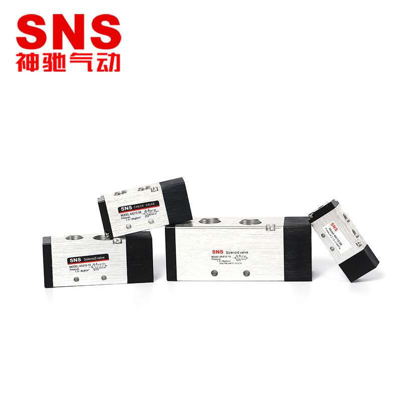 SNS Shenchi Pneumatic 4A Series two-position five-way air control valve Pneumatic control air hole valve 4A110 4A210 Specification drawing